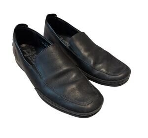 Mephisto Edlef Men's Black Leather Loafers Size 9.5 Slip On Shoes